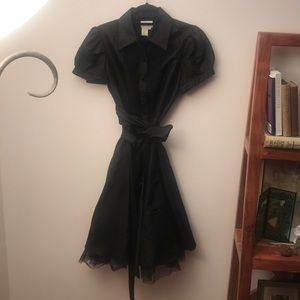Donna Morgan Black Polyester Shirtdress